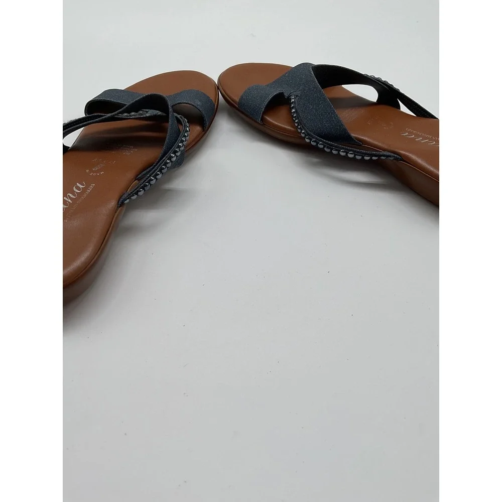 Italiana Denim Thong Sandals Beaded Detail Casual‎ Summer Slides Size 9M - Picture 6 of 10